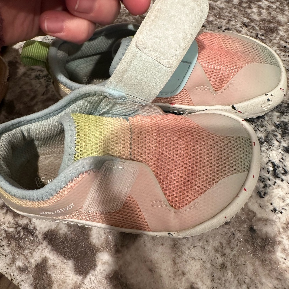 Vivo Barefoot Kids Gradient Slip-On Sneakers in Coral, Peach, Yellow
